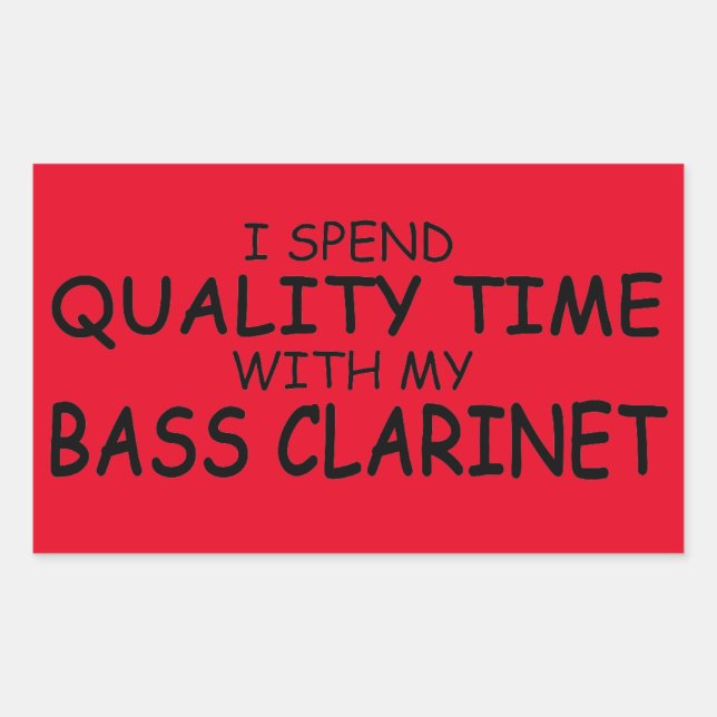 Quality Time Bass Clarinet Rectangular Sticker (Front)