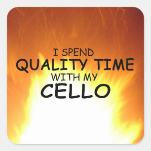Quality Time Cello Square Sticker