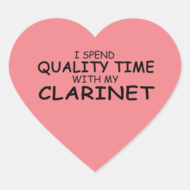 Quality Time Clarinet Heart Sticker (Front)