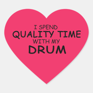 Quality Time Drum Heart Sticker