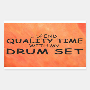 Quality Time Drum Set Rectangular Sticker