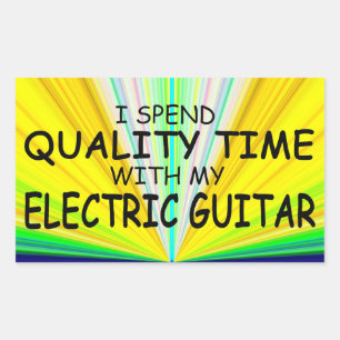 Quality Time Electric Guitar Rectangular Sticker
