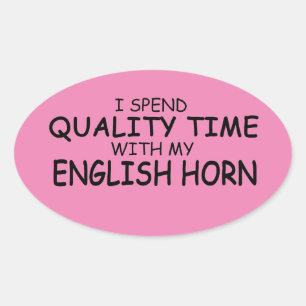 Quality Time English Horn Oval Sticker