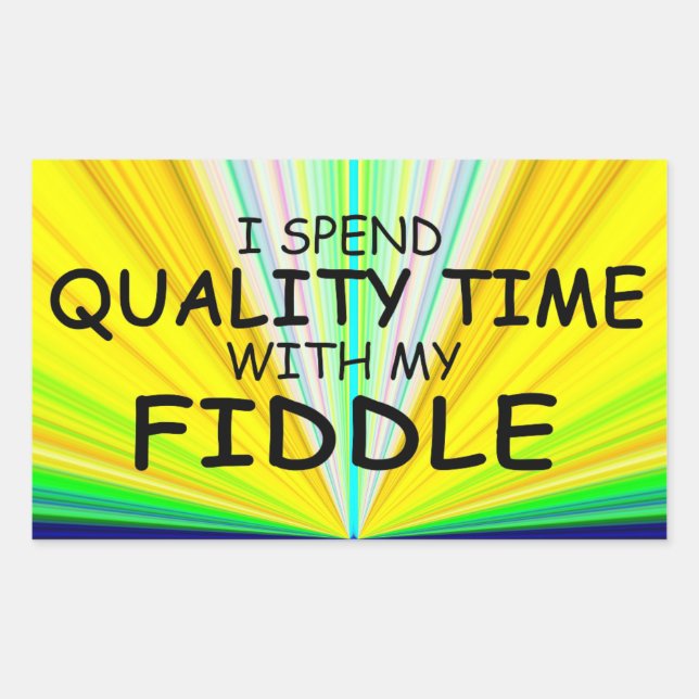 Quality Time Fiddle Rectangular Sticker (Front)