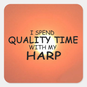 Quality Time Harp Square Sticker