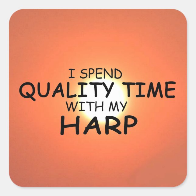 Quality Time Harp Square Sticker (Front)