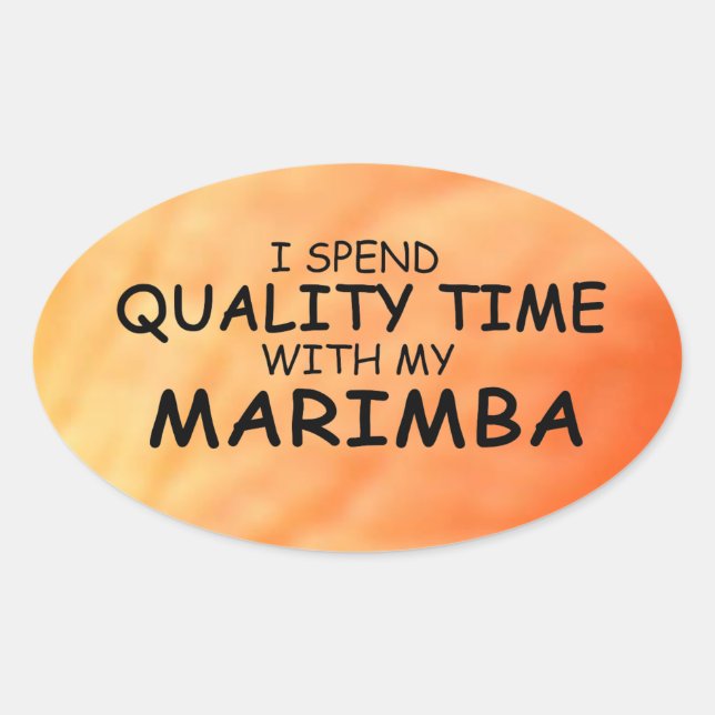 Quality Time Marimba Oval Sticker (Front)