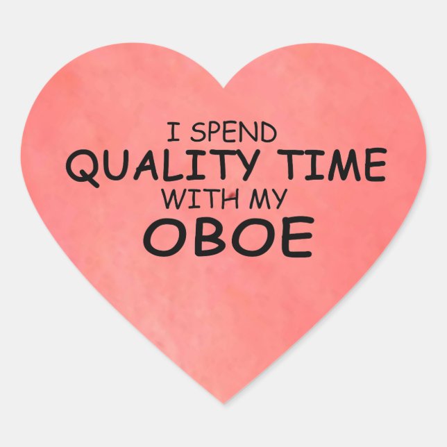 Quality Time Oboe Heart Sticker (Front)