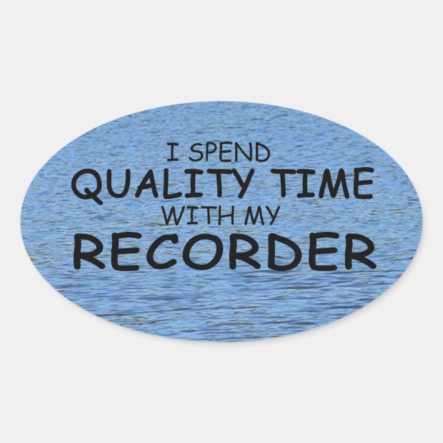 Quality Time Recorder Oval Sticker (Front)