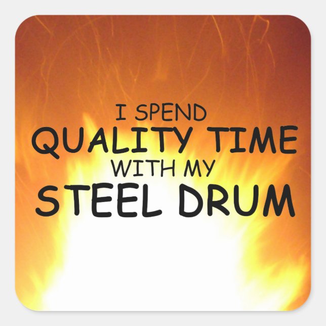 Quality Time Steel Drum Square Sticker (Front)