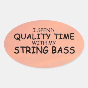 Quality Time String Bass Oval Sticker