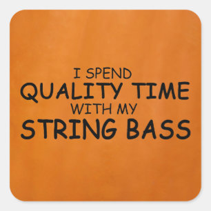 Quality Time String Bass Square Sticker