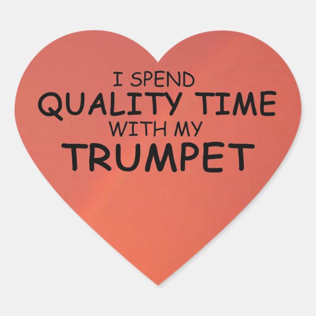 Quality Time Trumpet Heart Sticker (Front)