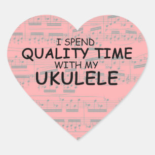 Quality Time Ukulele Heart Sticker