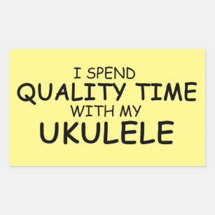 Quality Time Ukulele Rectangular Sticker