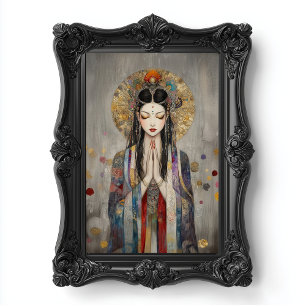 Quan Yin: Buddhist Goddess Art Nouveau Poster