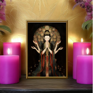 Quan Yin: Buddhist Goddess Dark Art Nouveau Poster