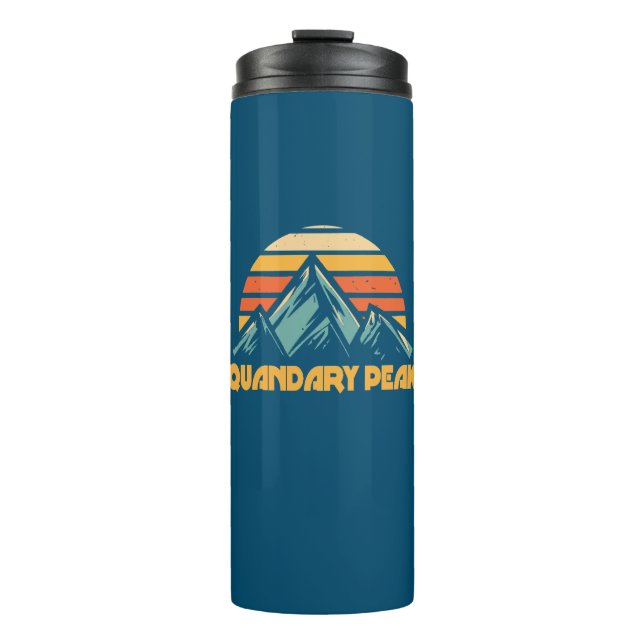 Quandary Peak Colorado Retro Turquoise Thermal Tumbler (Front)