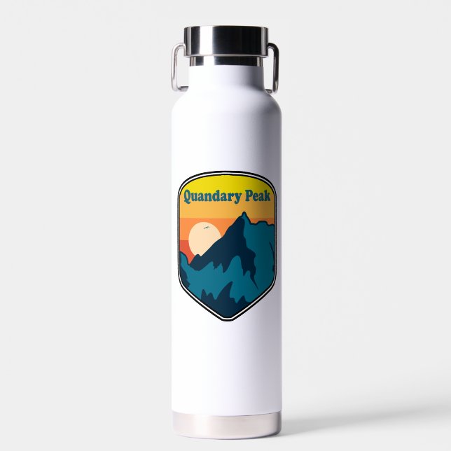 Quandary Peak Colorado Sunrise Water Bottle (Front)