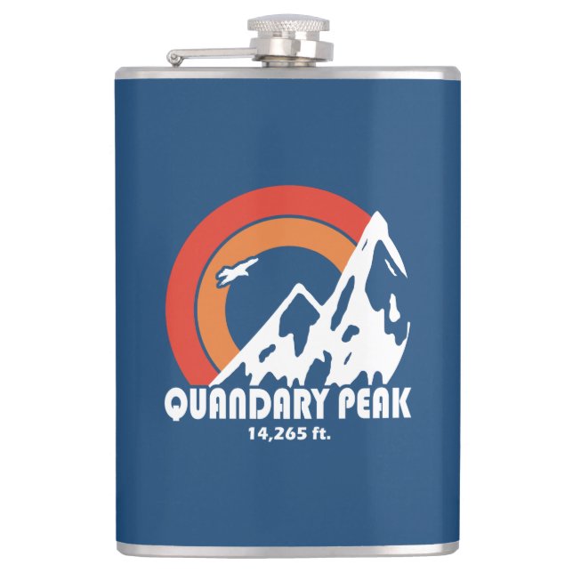 Quandary Peak Sun Eagle Hip Flask (Front)