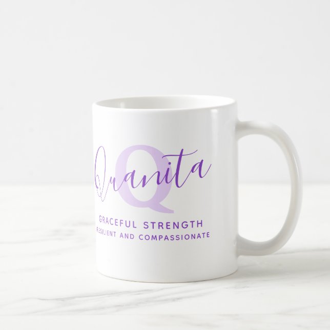Quanita name meaning monogram Z purple Coffee Mug (Right)