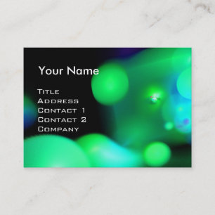 QUANTUM BUBBLES MONOGRAM Vibrant green Business Card