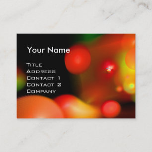 QUANTUM BUBBLES MONOGRAM Vibrant pink red Business Card
