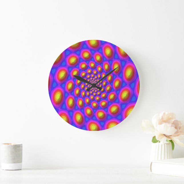 Quantum Eigen State Mandala Pattern  Large Clock (Home)