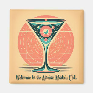 Quantum Entanglement Atomic Martini Club Cocktail Magnet
