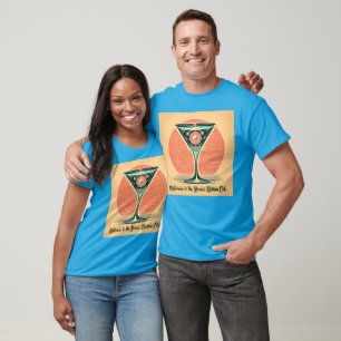 Quantum Entanglement Atomic Martini Club Cocktail T-Shirt