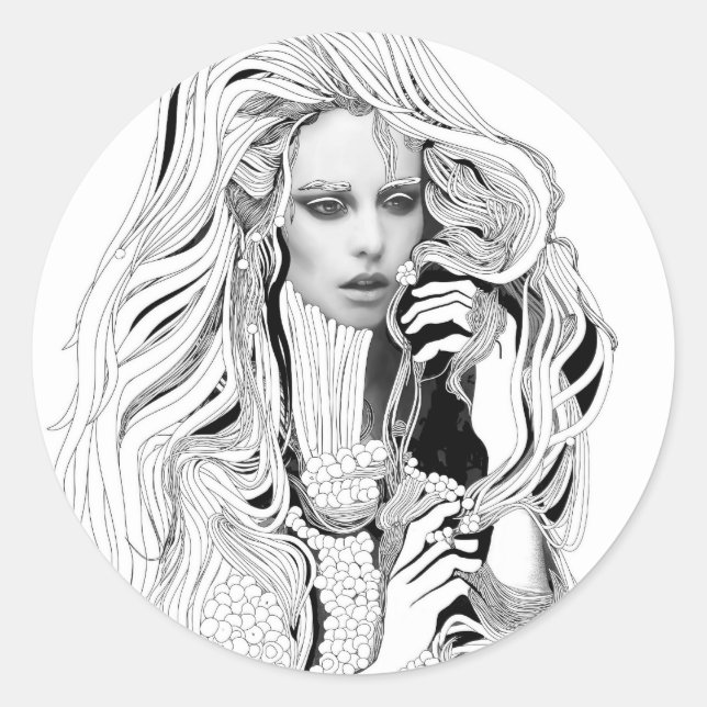 Quantum entanglement classic round sticker (Front)