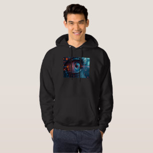 Quantum Eye men black hooded sweatshirt