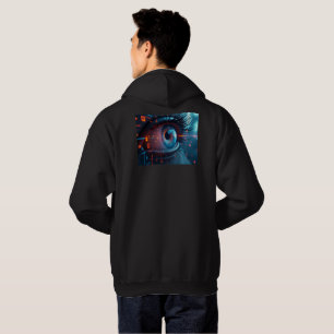 Quantum Eye men black hooded sweatshirt back