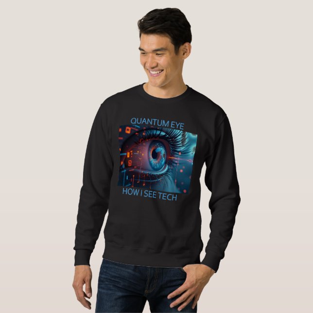 Quantum Eye tech men black sweatshirt (Front Full)