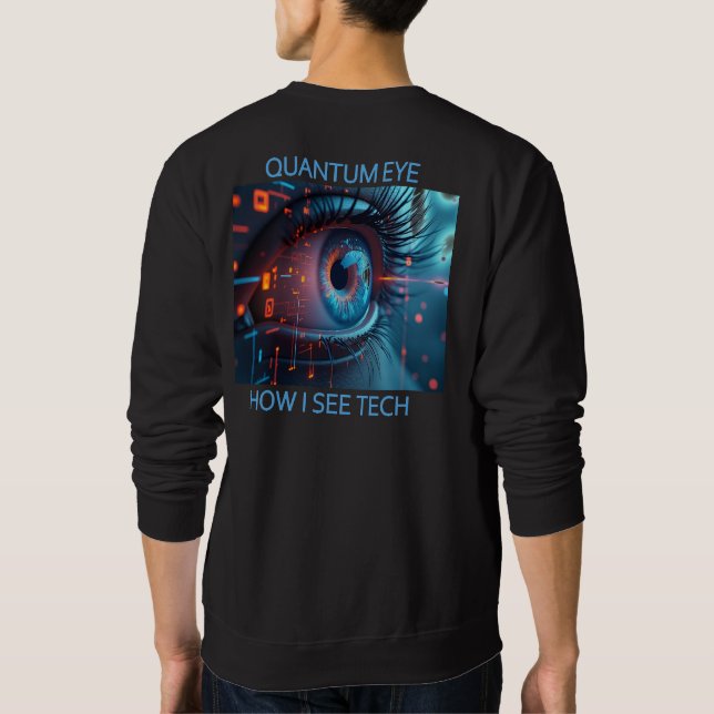 Quantum Eye tech men black sweatshirt back (Back)