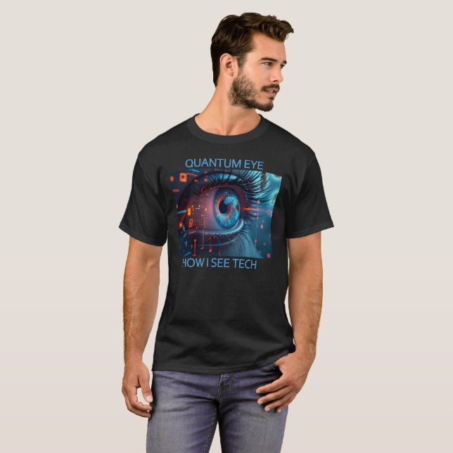 Quantum Eye tech men black T-shirt (Front Full)