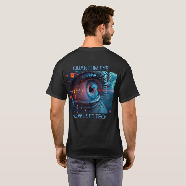 Quantum Eye tech men black T-shirt back (Back Full)