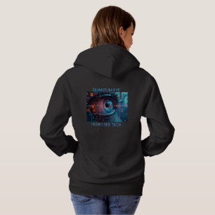 Quantum Eye tech women black hoodie back