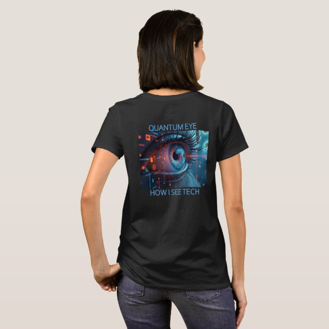 Quantum Eye tech women black T-shirt back (Back Full)