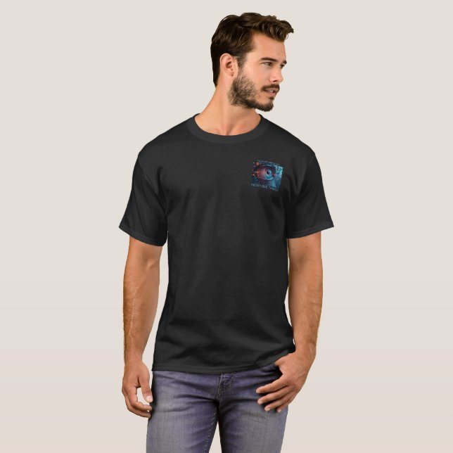 Quantum Eye things men black T-shirt pocket (Front Full)