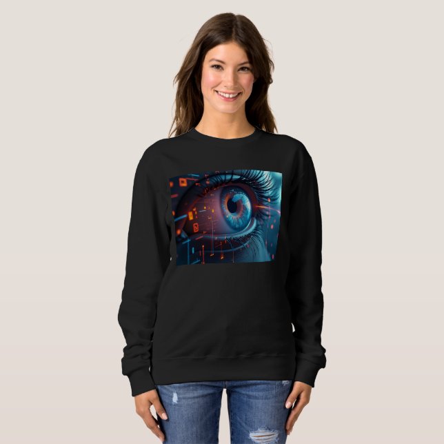 Quantum Eye women black sweatshirt (Front Full)