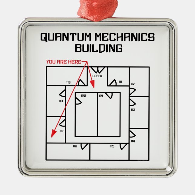 Quantum Mechanics Building Metal Ornament (Front)