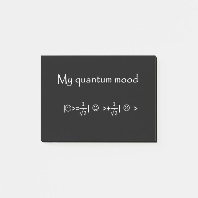 quantum mood normalised, funny quantum physics post-it notes (Front)