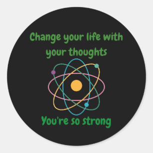 Quantum Physics Theory Unisex Men Women Cool Black Classic Round Sticker