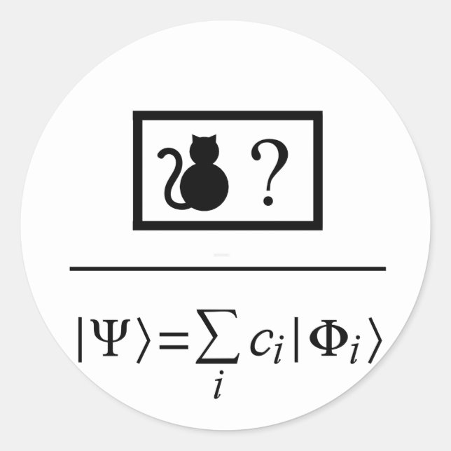 Quantum Superposition Classic Round Sticker (Front)