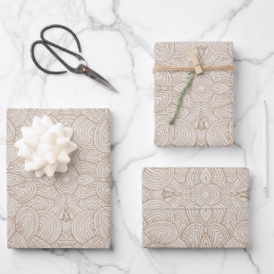 Quantumn Weave - Warm Neutral Wrapping Paper Sheet