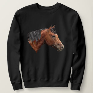 Quarab Horse Portrait Print Sweatshirt