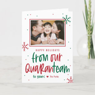 Quaranteam Editable Color Folded Holiday Card