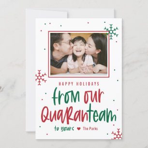 Quaranteam EDITABLE COLOR Holiday Photo Card