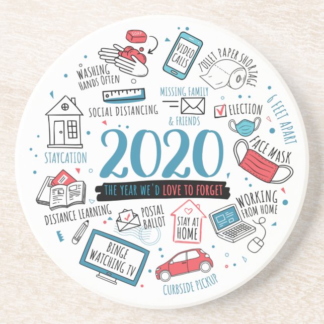 Quarantine 2020 Activities List Commemorative Coaster (Front)